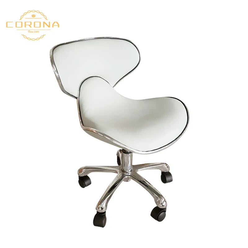 Modern Pink White Gold Beauty Salon Salon Stool Rotating Pedicure Stool
