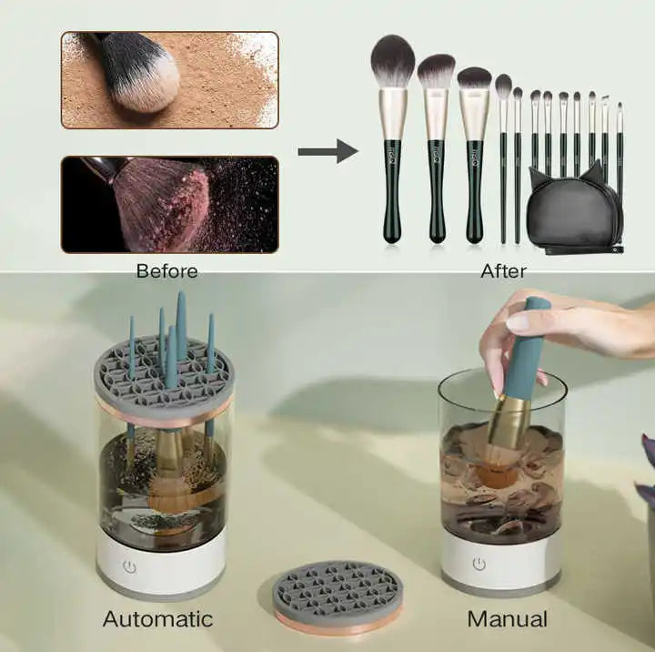 3 in 1 Automatic USB Household Electric Makeup Brush Cleaner Dryer Machine Portable Electric Makeup Brush Cleaner