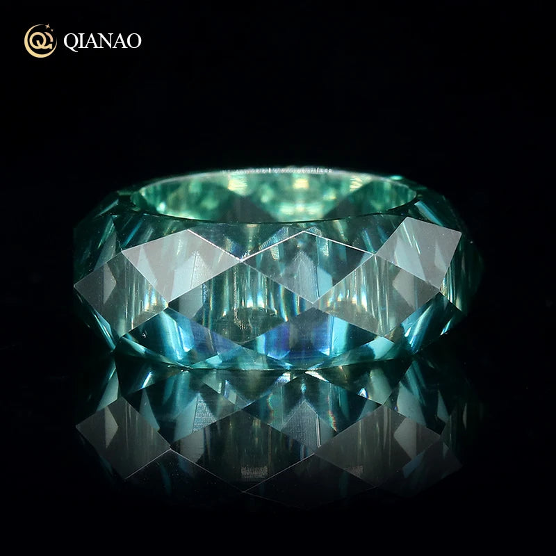 2024 New Model Fine Jewelry Green Moissanite Ring Custom  Fashion GRA Certification Diamond Rings for Couples Engagement Rings