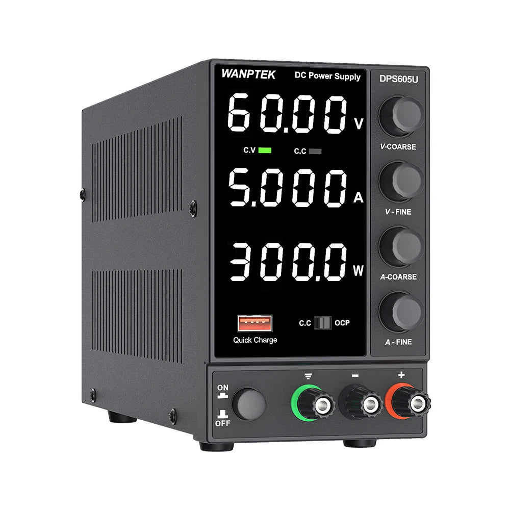 WANPTEK 60V 5A BENCH DC ADJUSTABLE POWER SUPPLY, DC POWER, REPAIR, LAB, DESIGN, SCHOOLS, TEST, ELECTROPLATE, CHARGE, DPS605U