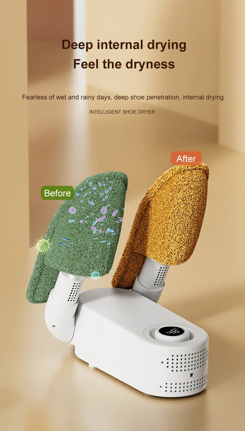 Portable Storage Shoe Dryer 360 Degrees One Key Drying Intelligent Constant Temperature Timing Switch Electric Shoe Dryer