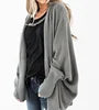 Bat Sleeve Large Knitted Cardigan Sweater Women's Outer Coat Solid Color Knit