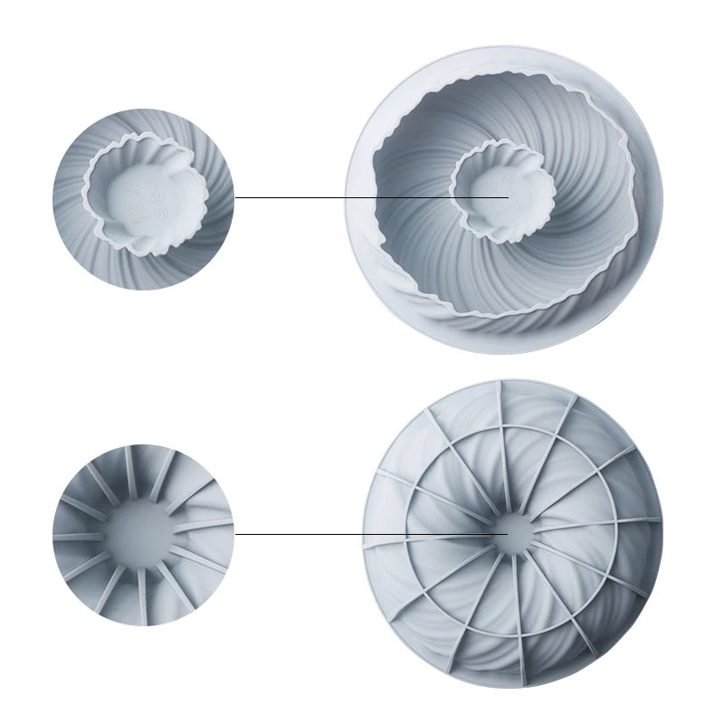 Meibum Spiral Donut French Dessert Silicone Cake Mold Homemade Party Chocolate Mousse Pastry Mould Decorating Tray Baking Tools
