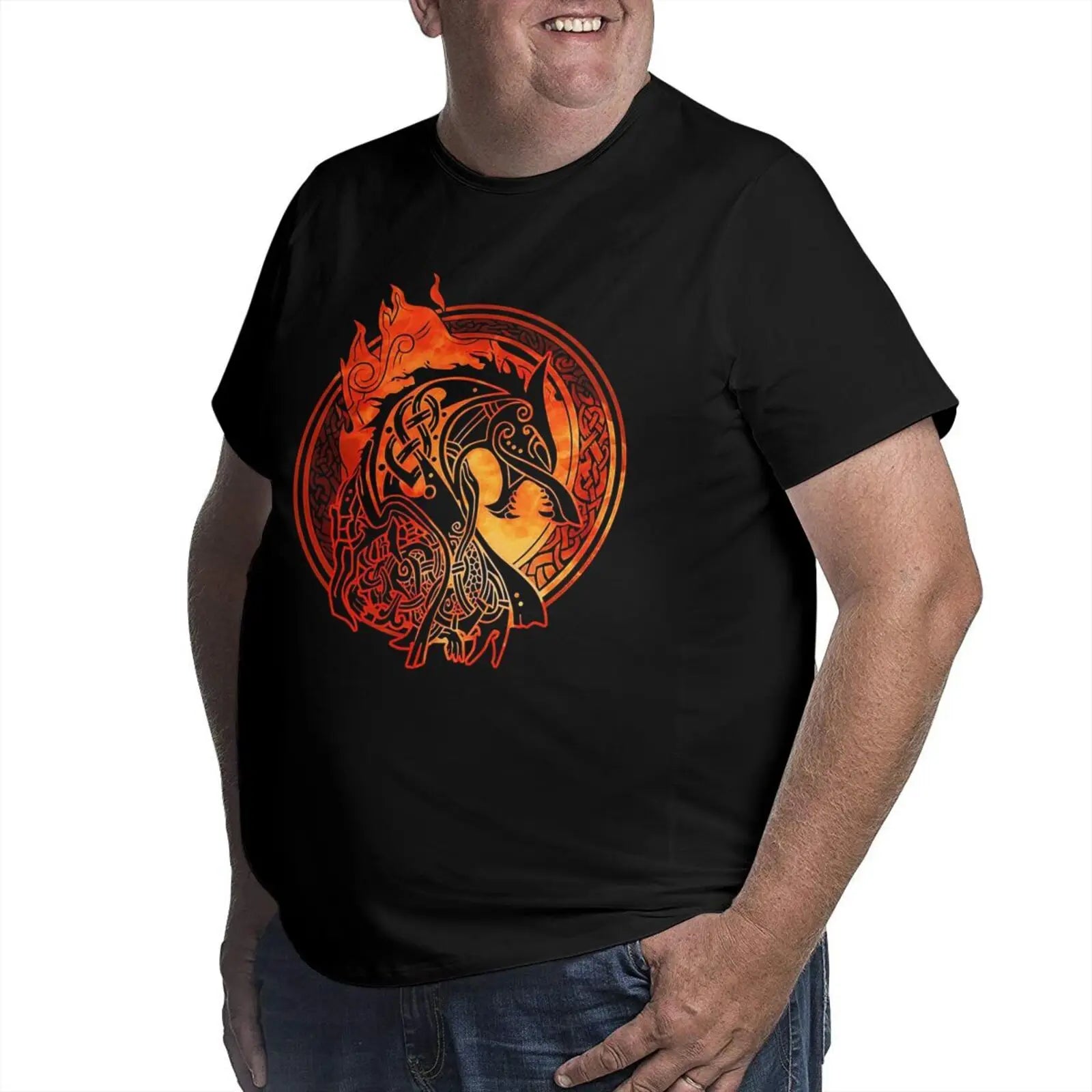 Unique Design Graphic Men T Shirts Plus Size Oversized Cotton T-shirts for Big Man Black Summer Short Sleeves Clothes Tops
