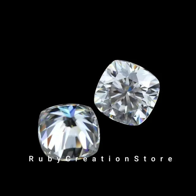 Ahid Arts High Quality White Cushion Cut Moissanite Loose Stone VVS1 Clarity D Color 0.35CT 4MM Excellent Cut Certified High