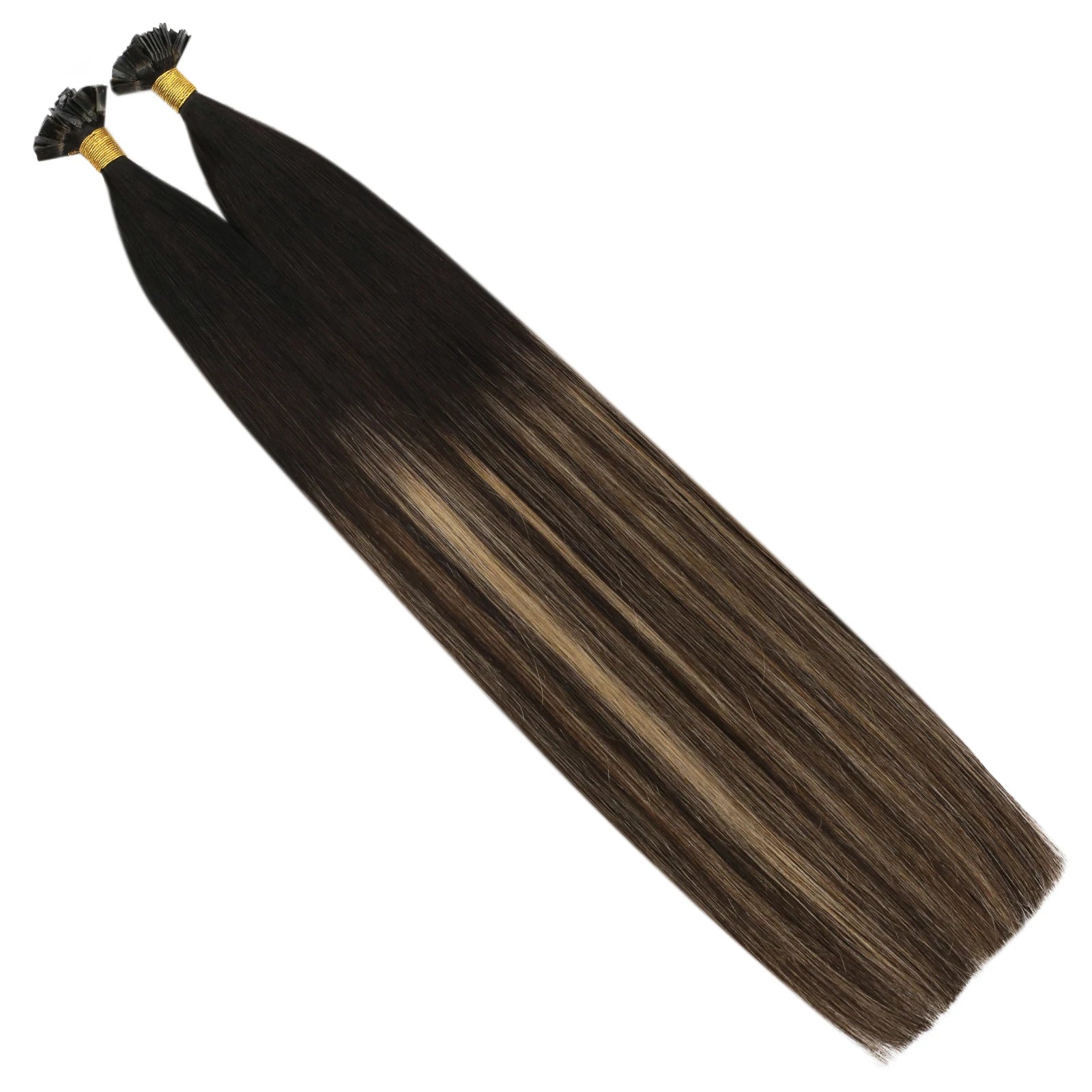 Ugeat Flat Tip Hair Extensions 14-24" Natural Straight Flat Tip Keratin Hair Extension 50/100g Remy Pre Bonded Hair Extensions