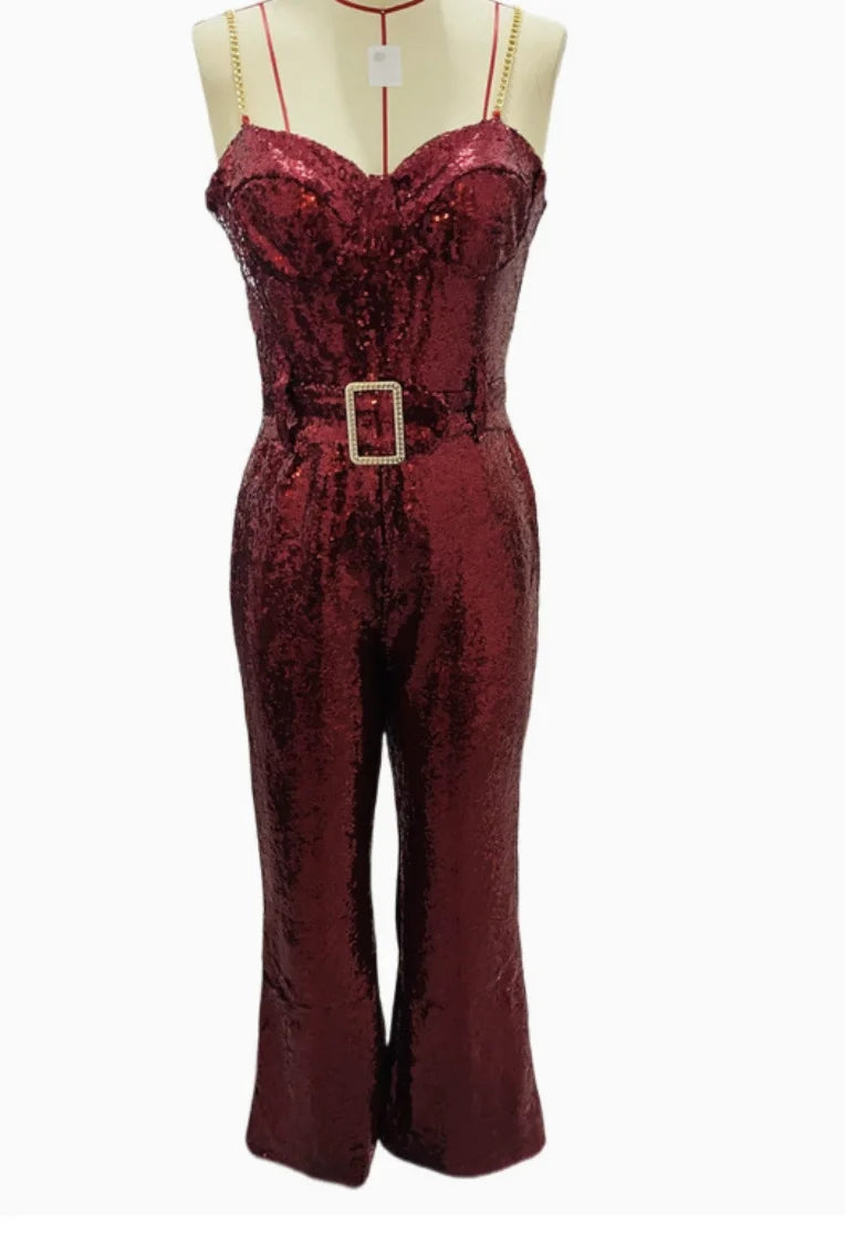 Liu Ming Oem High End New Style Women Fashion Sexy Sequined Color Slim Fit Long Bodycon Jumpsuit