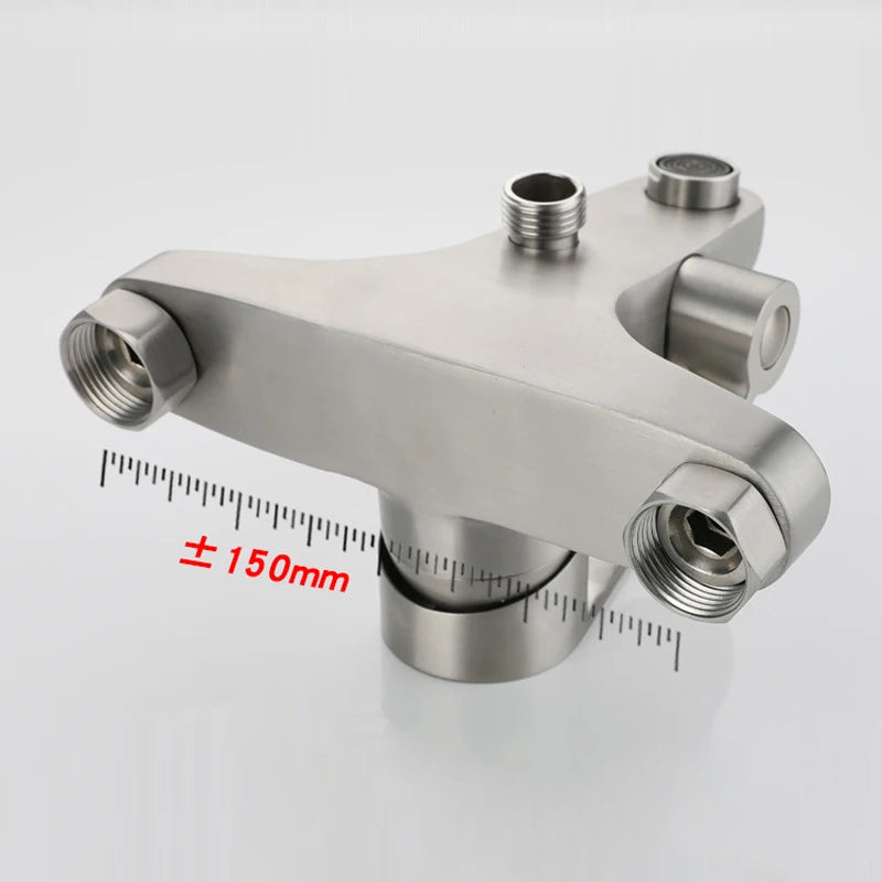 Bathroom Shower Faucet Stainless Steel Triple Bathtub Faucet Mixers Hot Cold Mixer Valve Nozzle Tap Wall Mounted Home Shower Set