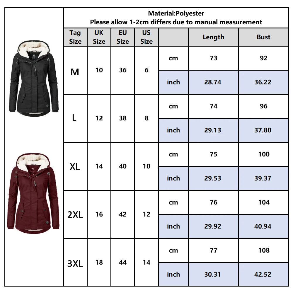 2025 New UZZDSS Winter Women Warm Parkas Hooded Thick Plush Coats Female Mid-Long Cotton Jacket Warm Coat Outwear Suit Jackets