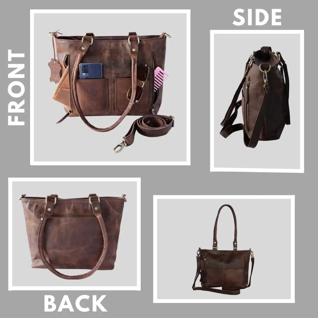 Women's Tote Bag Real Leather Crossbody Top Handle Office Purse College Handbag Bulk Product