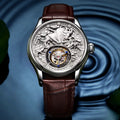 China Tourbillon Watch Factory Rose Luxury 3D Zodiac Relief Pattern  Stainless Steel Waterproof Zodiac Men's Mechanical Watches