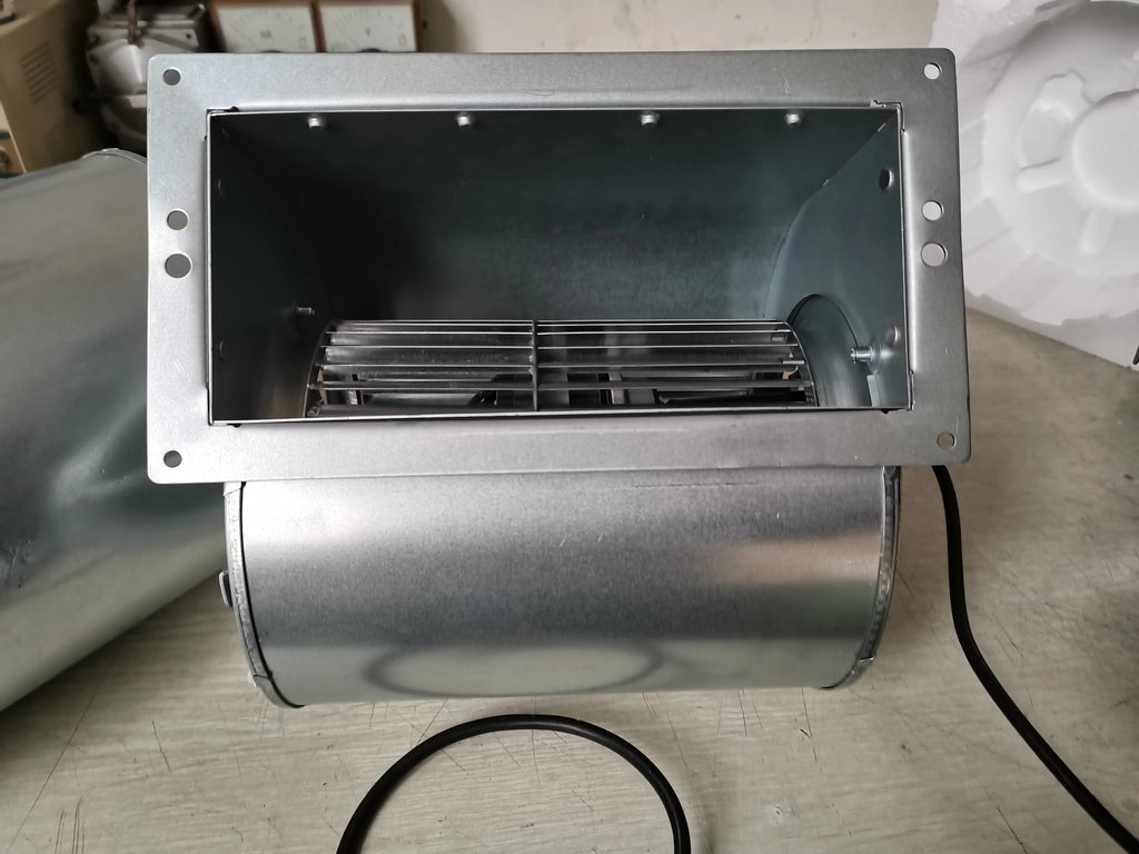 JEEK Stainless Steel Free Standing Centrifugal Impeller Dual Inlet Air Blowing Speed Control AC 220V EC Motor Fan