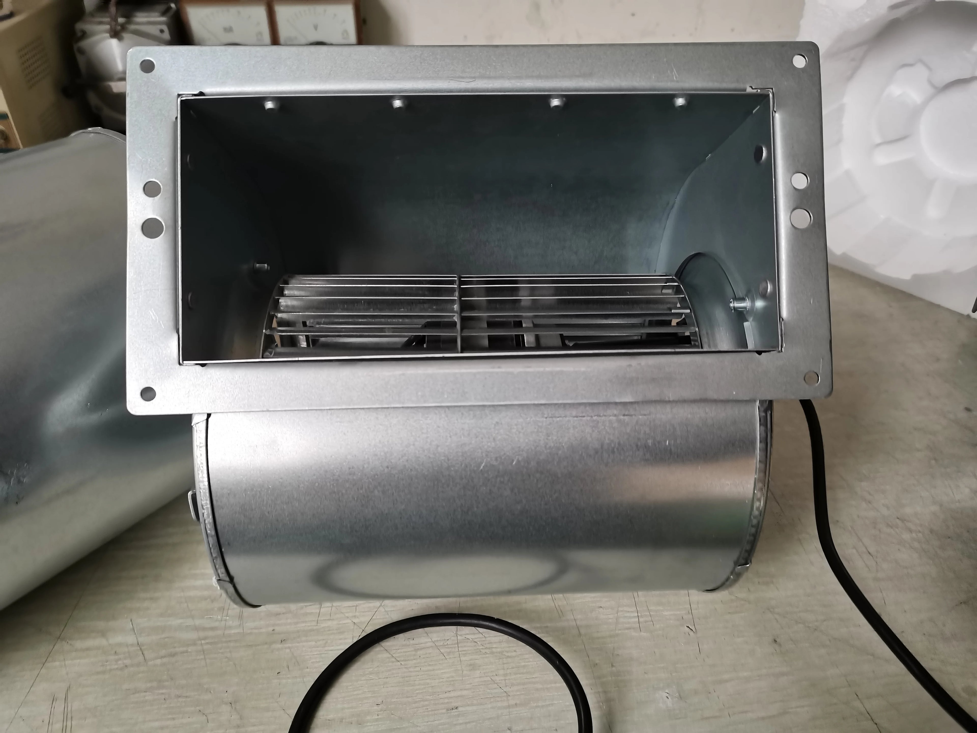 JEEK Stainless Steel Free Standing Centrifugal Impeller Dual Inlet Air Blowing Speed Control AC 220V EC Motor Fan