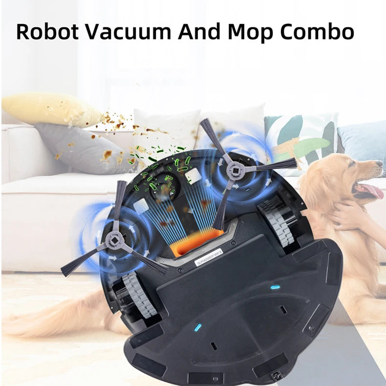 Intelligent 3-in-1 Mobile Phone Controlled Sweeping Robot with High Suction Scanning Wet Dry Functions for Hotels Restaurants