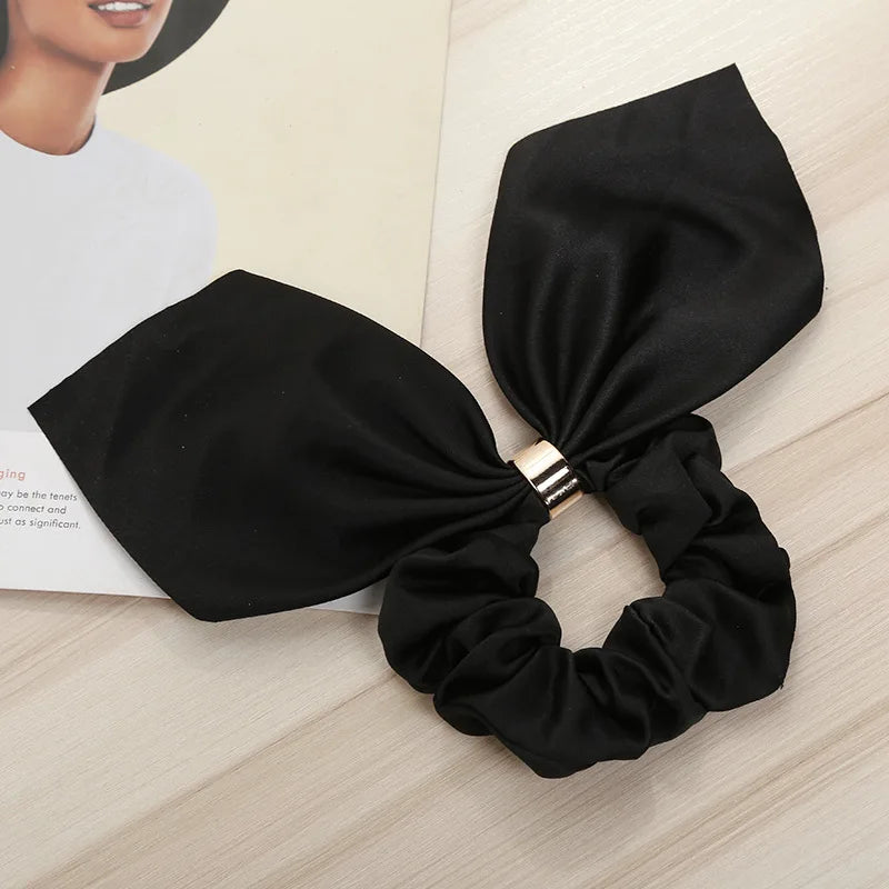 Cute Rabbit Ear Floral Women Hair Accessories Elastic Hair Band Hair Rope For Girls Rubber Band Tie Hair Scrunchies