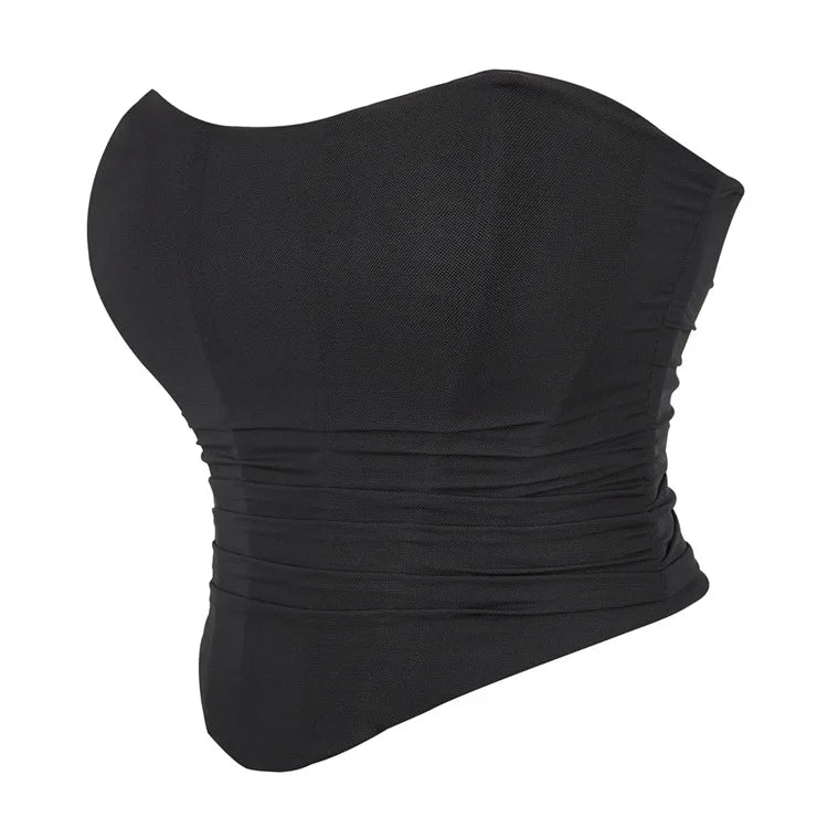 XS-XL  New Breathable Mesh Fishbone Vest Elastic Strapless Vest Chest Hugging Sexy Top