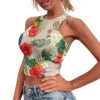 Hot Sale Hawaii Flower and Leaf Printed Summer Breathable Lady Sexy Tops Fashion Polynesian Pattern Vest Women's Skinny Tank Top