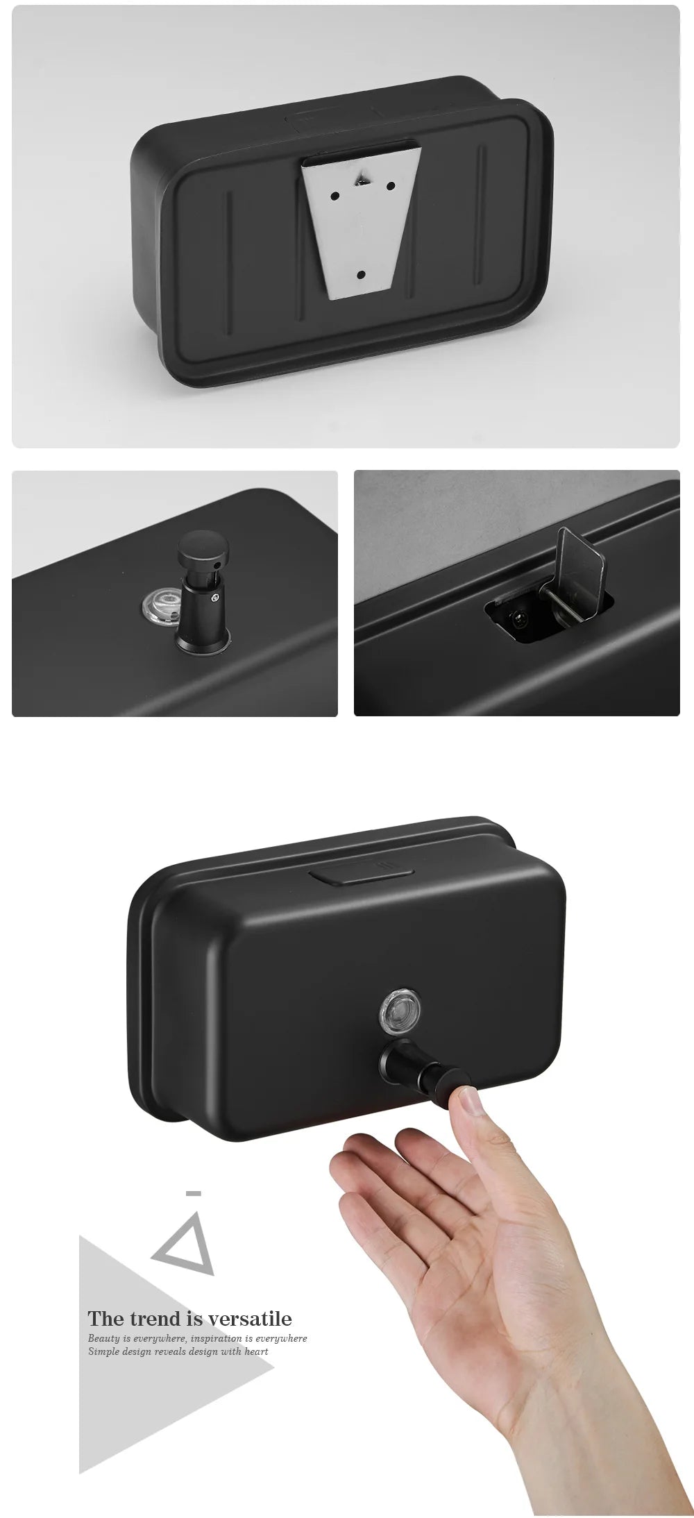 1200ml Liquid Soap Dispenser Wall Mount Manual Bathroom Soap Pump Stainless Steel Hand Soap Shampoo Dispenser WB8608