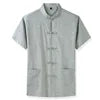 RNSHANGER Plus Size 8XL 9XL 10XL Men's Short Sleeve Shirt Chinese Style Tang Suit Loose Casual Traditional Kung Fu Male Shirt