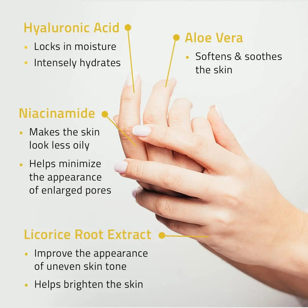 Niacinamide Whitening Serum for Face 10% with Hyaluronic Acid,  Anti Aging B3 Hydrating Nicotinamide Serum for Women & Men