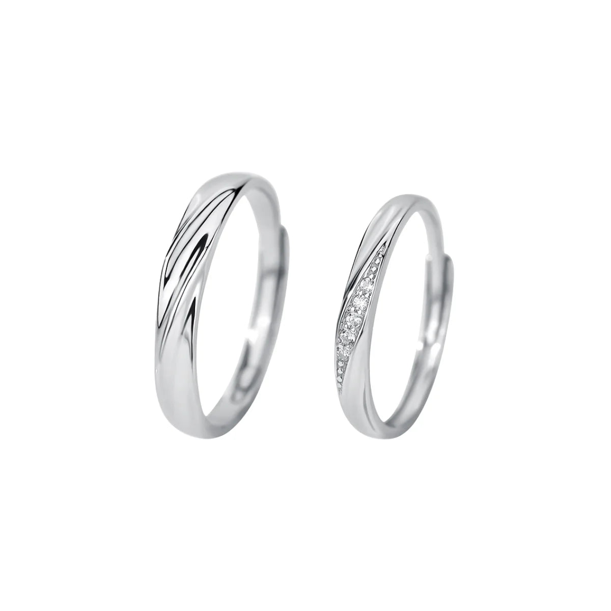 New NO MOQ Jewelry Fashion Couple Ring Jewelry 925 Sterling Silver Twisted Zircon Engagement Weeding Rings Lover Diamond Rings