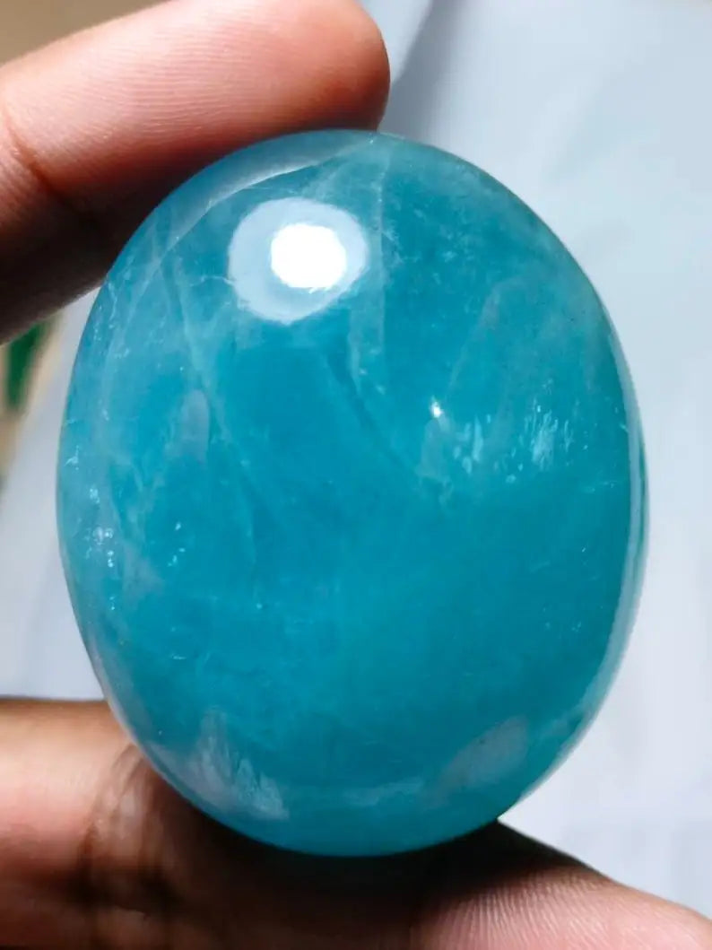 Huge Natural Blue Milky Aquamarine Gemstone Oval Cabochon No Heat No Treatment from African Mines for Jewelry Making