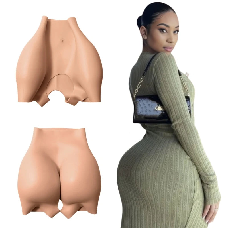 Sexy Ass for Daily Wearing Open Crotch Silicone Buttocks Pants and Hips Butt Padded Push up Silicone Panties for Women