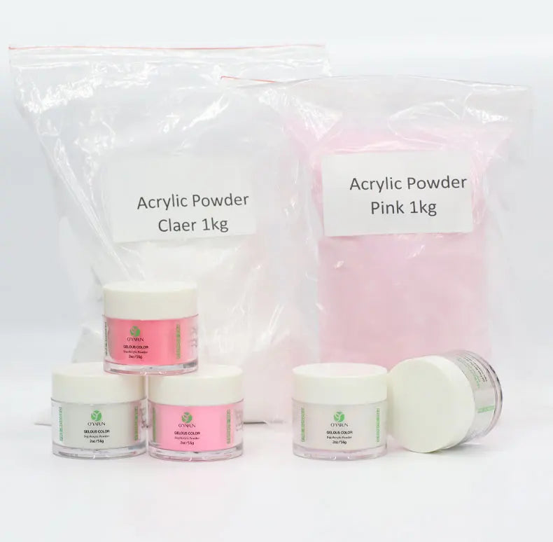Gel Nail Polish Manufacturer 1KG Nude pink White Nail Acrylic Powder Professional Nail Extension Generator Acrylic Powder