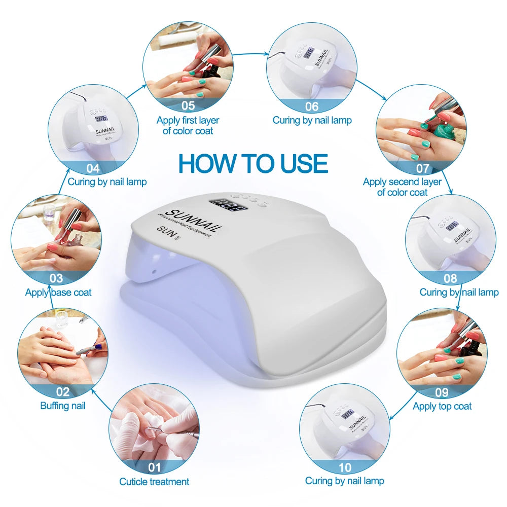 OEM ODM Professional Dual LED UV Nail Lamp Quick-Dry 54W UV Light Manicure Pedicure Gel Polish Curing  Nail Dryer