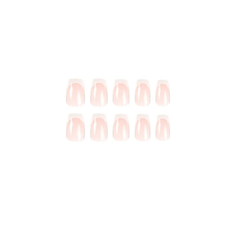 24 Pcs French Style Romantic Art Acrylic Press on Nails Artificial Fingernails Candy False Nails Dating  Party 2422