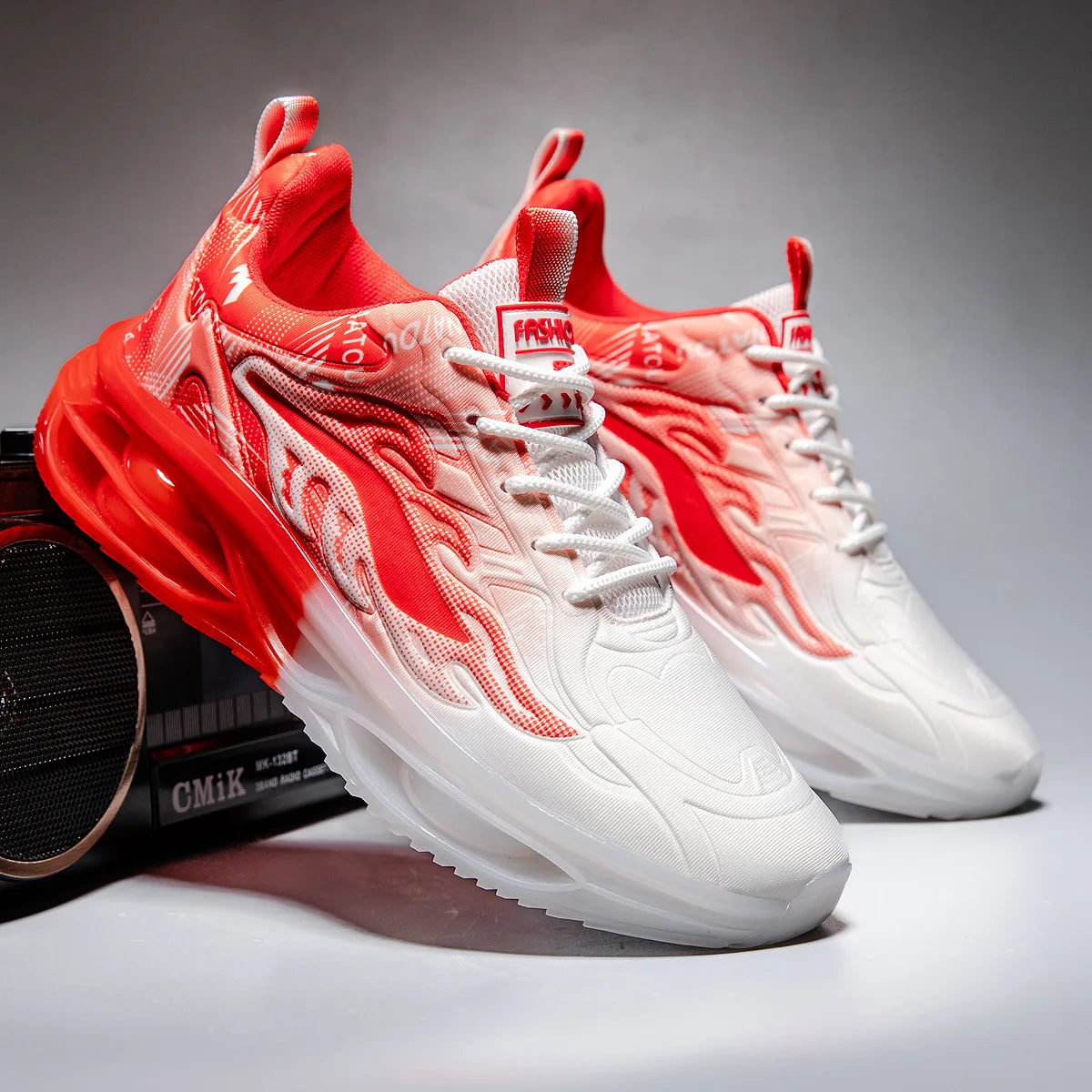 Korean Version Fashionable Running Men's Gradient Couple Sports Shoes TPU Lightweight Mesh Casual Trendy Height-increasing