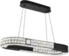 Oval Crystal Chandelier,LED Ring Chandelier for Kitchen Island Modern Linear Oval Chandeliers for Dining Room