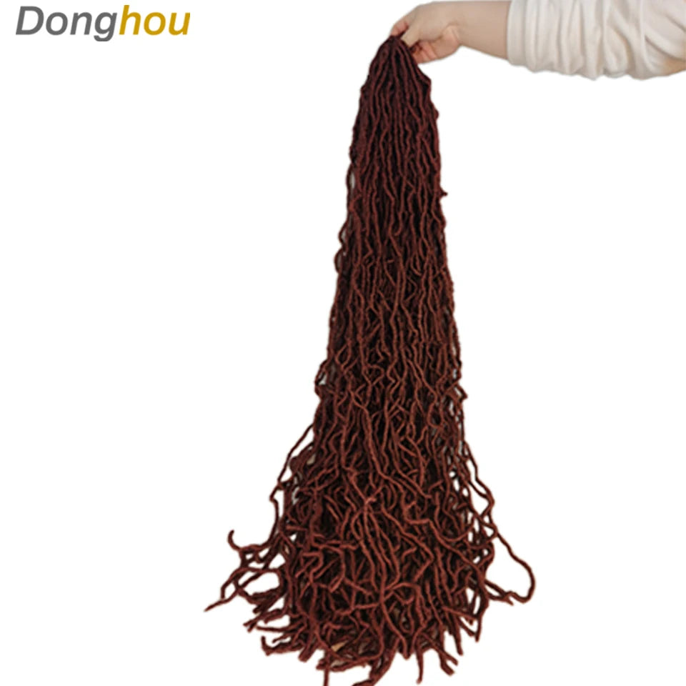18”24”36” Mix Green New Faux Locs Crochet Hair Synthetic Curly Dreadlocks Hair Extensions Faux Cheveux Soft Locs Crochet Braids