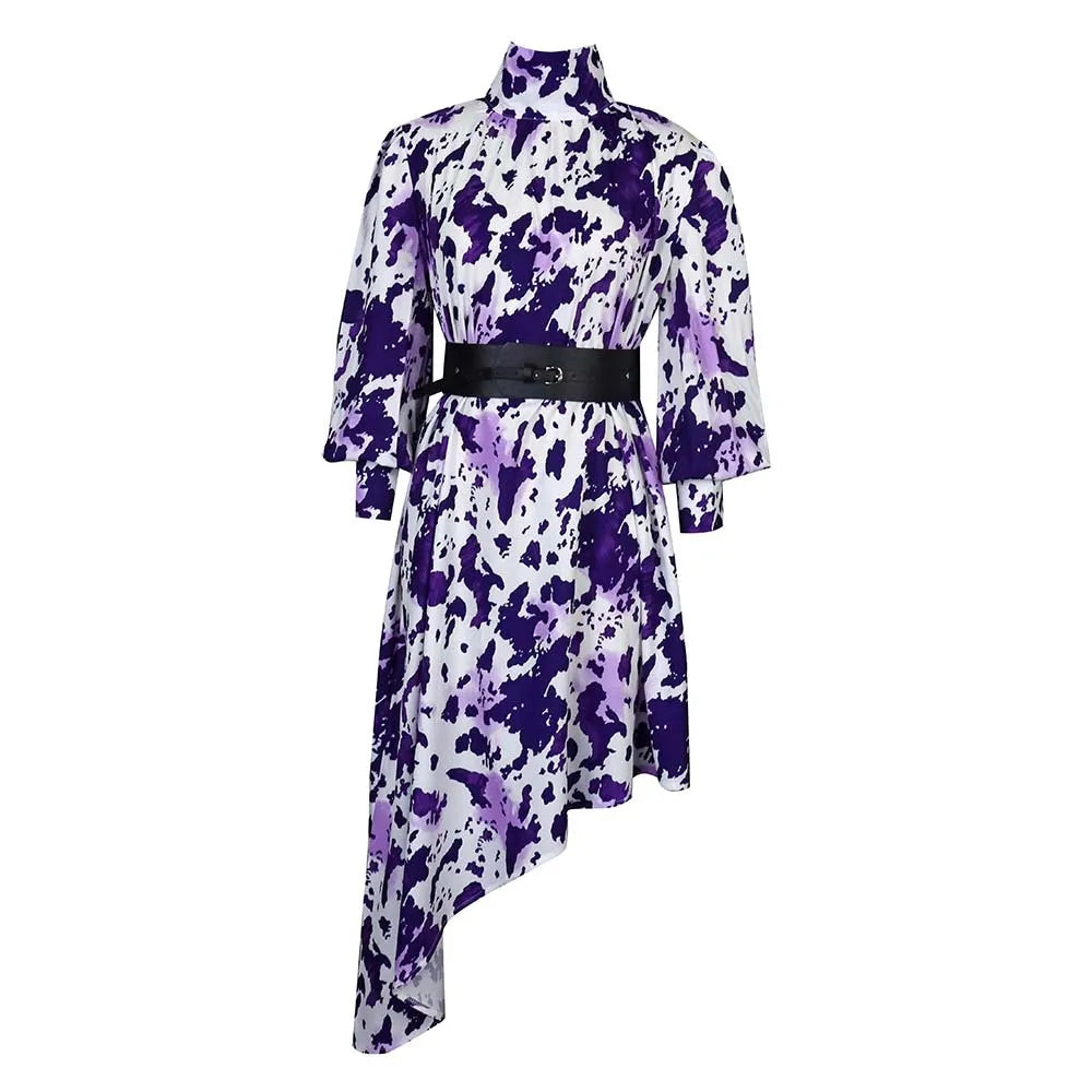 2024 New Pullover Print Irregular African Large European and American Dresses