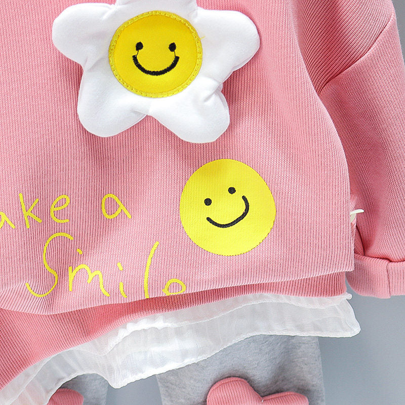 New Spring Toddler Clothing Cotton Suit Children Girls Girls Cartoon T-shirt Sports Pants 2Pcs/set Kids Clothes Baby Tracksuits