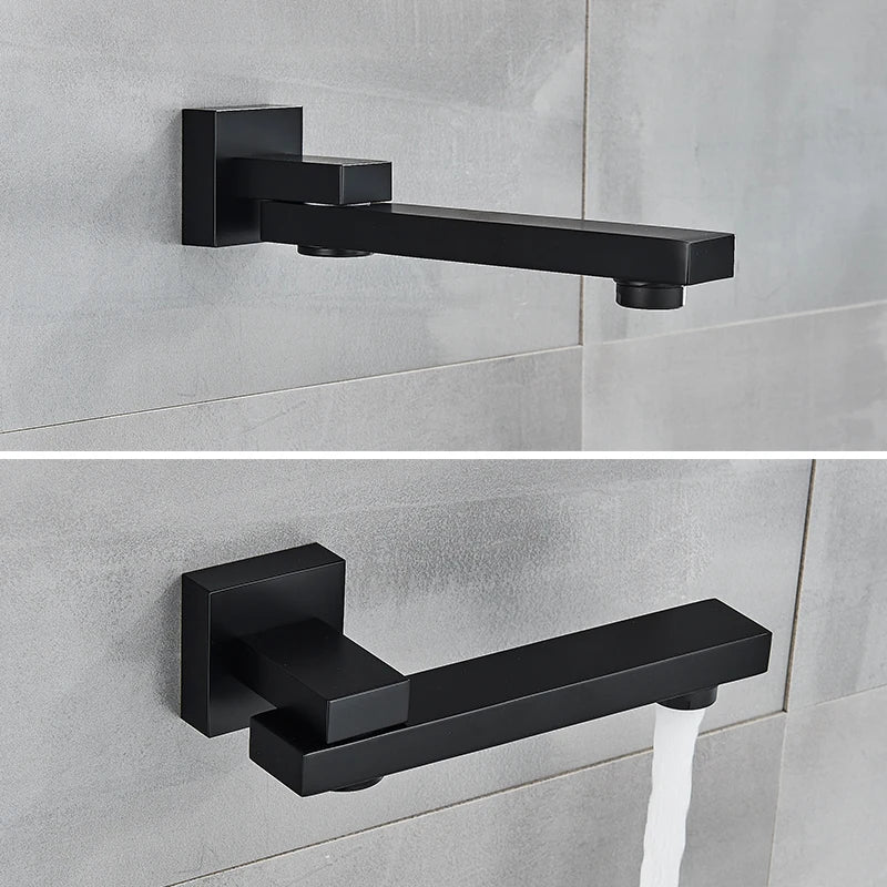 Rozin Brass Thermostatic Shower Faucet Black 40*80cm Ceiling Rainfall Shower Head Mixer Tap Concealed Install Bathroom Faucets