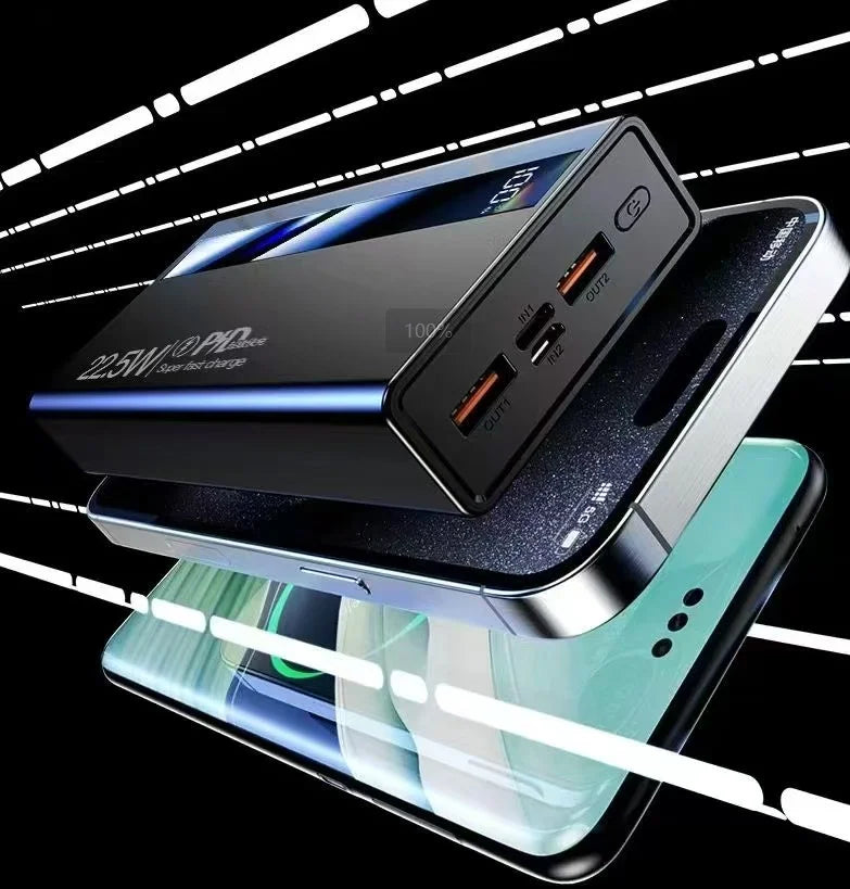 OEM Custom Logo 22.5W Super Quick Charge 20000mAh PVC Material Ultra Slim Portable Power Bank with Micro USB Output