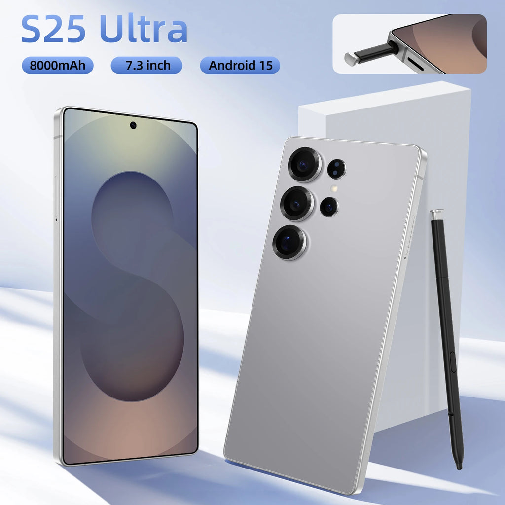 S25 Ultra Android 14 Smartphone 7.3 Inch HD Screen 12GB+512GB 5G 108MP 120W Deca Core CPU Original & Unlocked Express Shipping