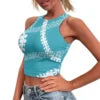 Hot Sale Hawaii Flower and Leaf Printed Summer Breathable Lady Sexy Tops Fashion Polynesian Pattern Vest Women's Skinny Tank Top
