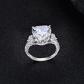 Fashion S925 Sterling Silver 12*12mm Heart Shape Stone Cz Cubic Zirconia Luxury Wedding White pink Diamond Rings for Women