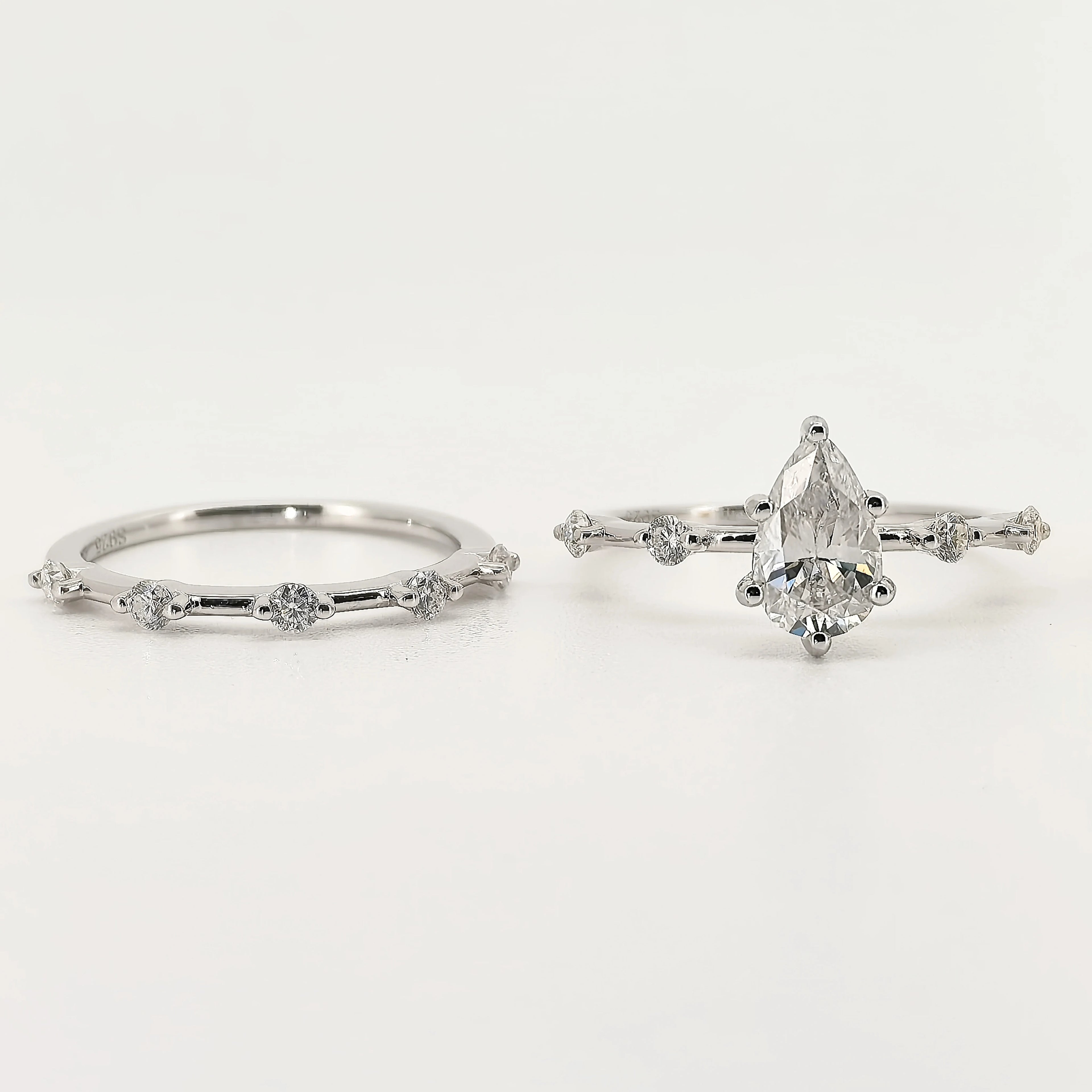 Wholesale S925 Sterling Silver Moissanite Rings VVS D Color Moissanite Jewelry GRA Certified Moissanite Ring