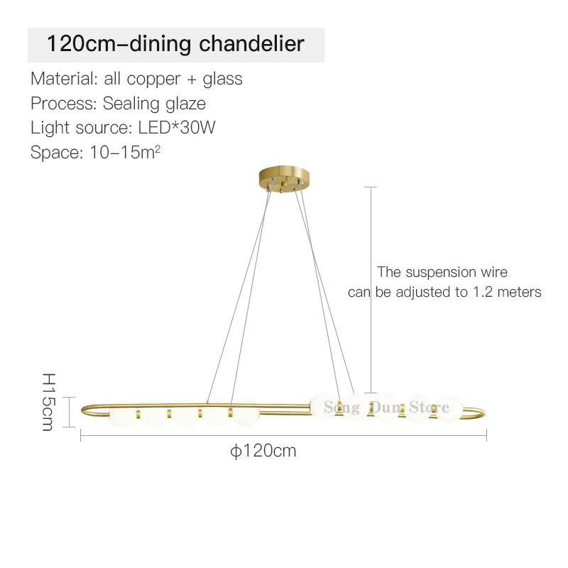 All Copper Post-Modern Household Living Room Chandelier Modern Minimalist Light Luxury Creative Personality Net Red Children’s