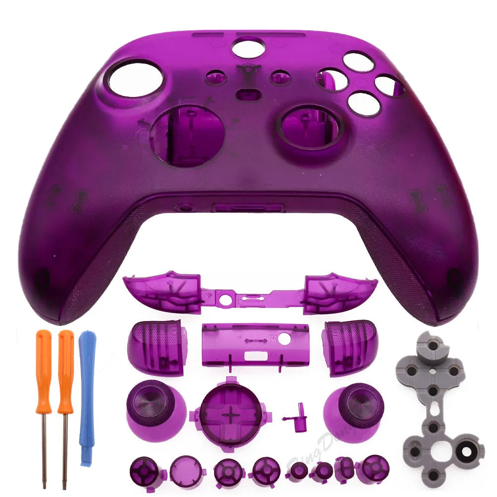 For Xbox Series X S Controller Protective Cover Shell Front After the shell Case and Full set Buttons &Tools & Conductive Rubber