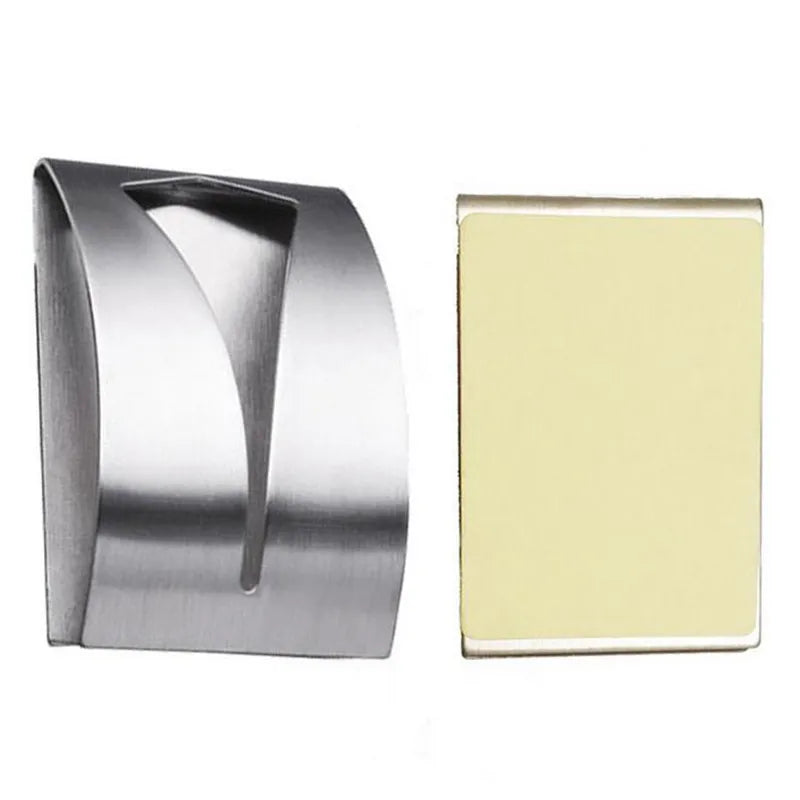1/2Pcs Stainless Steel Towel Holder Hook Self Adhesive Clip Bathroom Cloth Hanger Household Wall Mounted Towel Rack Storage