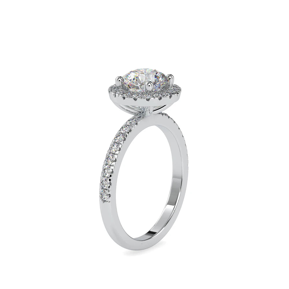 Classy Cute Lab Grown Diamond Engagement Ring 35 Total Certified VS-VVS Clarity Brilliant Cut Luxury Style Silver Plated Women's