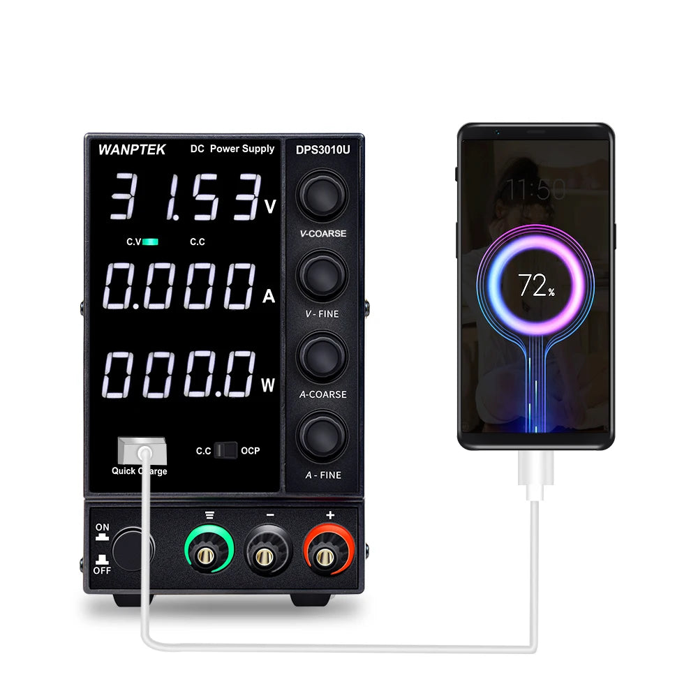 WANPTEK 60V 5A BENCH DC ADJUSTABLE POWER SUPPLY, DC POWER, REPAIR, LAB, DESIGN, SCHOOLS, TEST, ELECTROPLATE, CHARGE, DPS605U