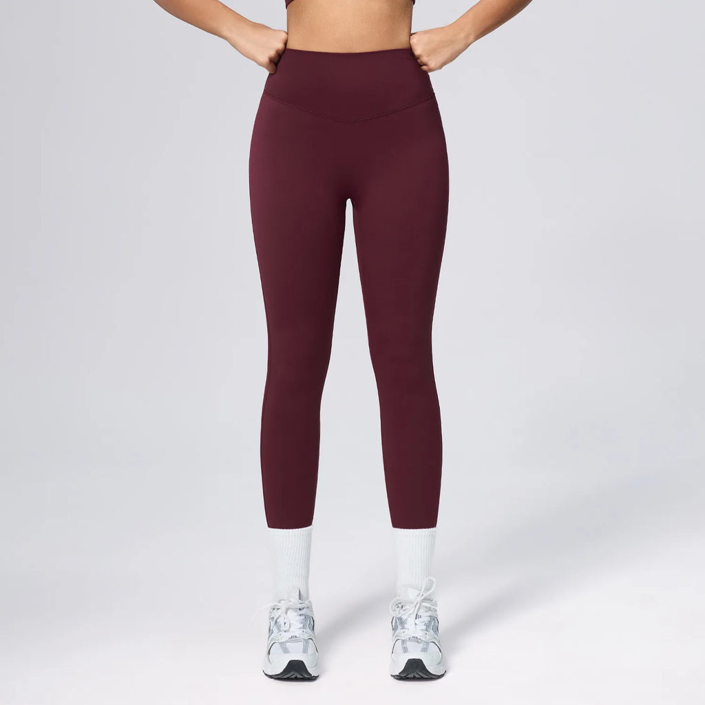 New European American High-waisted Peach-butt Yoga Pants Women Cloud-like Butt-lifting Sports Leggings Breathable Solid No