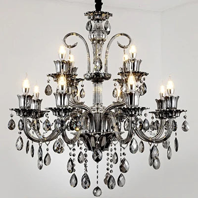 Modern Candle Crystal Lamp Living Room Large Crystal Chandelier Lighting Modern Atmosphere Restaurant Bedroom Hanging Lamps
