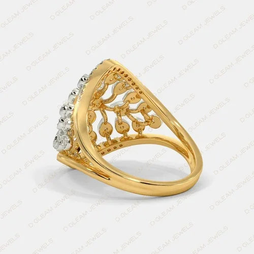 Atria Shaped Silver Zircon IGI Certified 0.90ct VS1-VS2 Clarity Prong Setting Rhodium Plated Unisex Ethnic Wedding Engagement