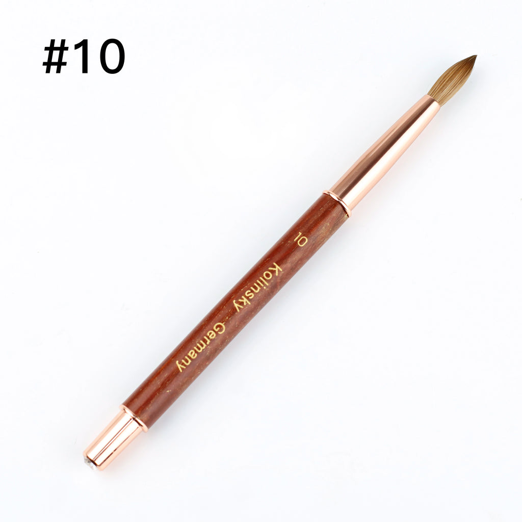 High Quality Nail Brush Custom LOGO Wood Handle 100% Pure Kolinsky Sable Acrylic Nails Art Brushes with Box